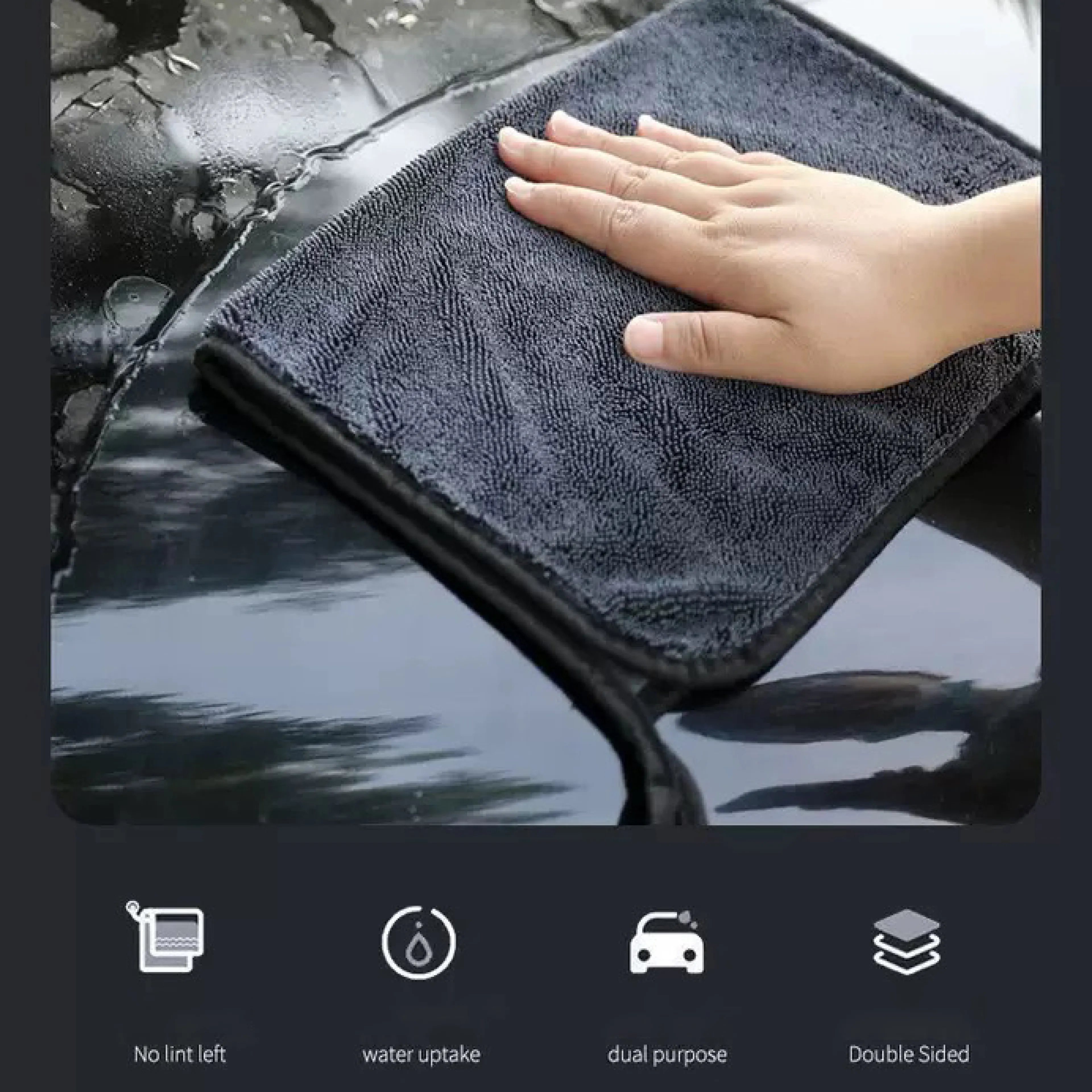 2-Sided Cloth, Microfiber Cloth, Absorbs Water, Car Cleaning Cloth, Absorbs Water Well, Ready to Ship.