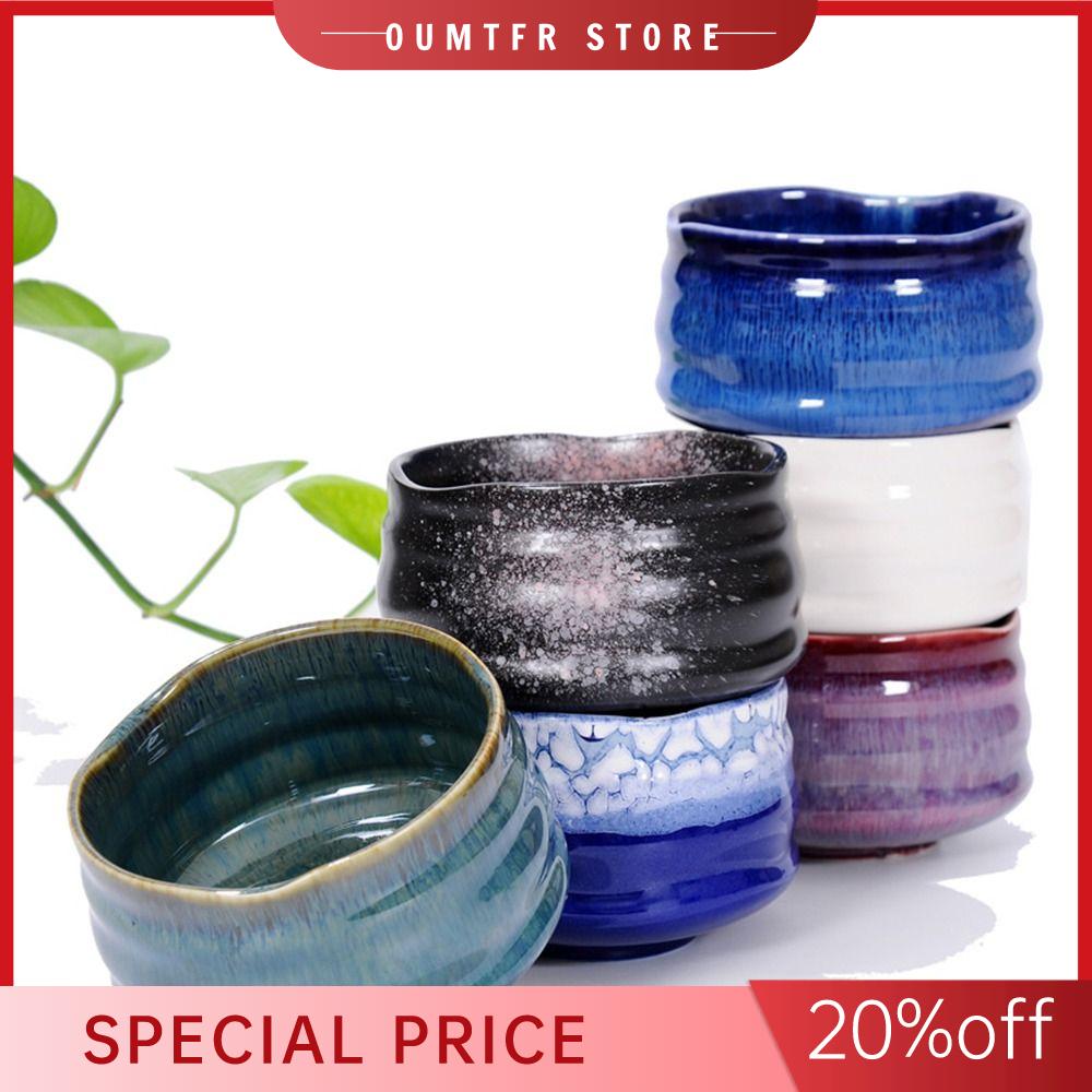 OUMTFR STORE Gốm Bát Matcha Cấp thực phẩm Tái sử dụng Cốc nước trái cây Thủ công Bát trà xanh