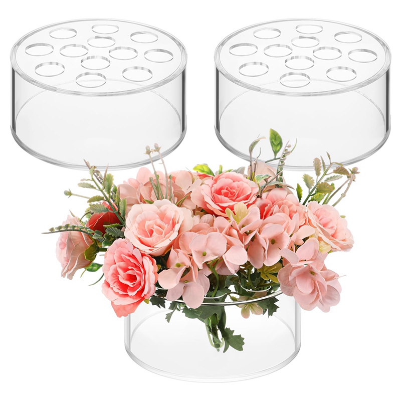 [FSV Store] ExclusiveAcrylic Floral Centerpiece for Dining Table Decorations Wedding Round Flower Va