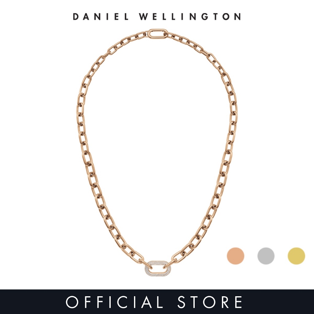 Daniel Wellington Crystal Link Necklace Rose Gold / Silver / Gold Fashion Necklace for women and men - Stainless Steel & Crystal - DW Official Jewelry - Authentic