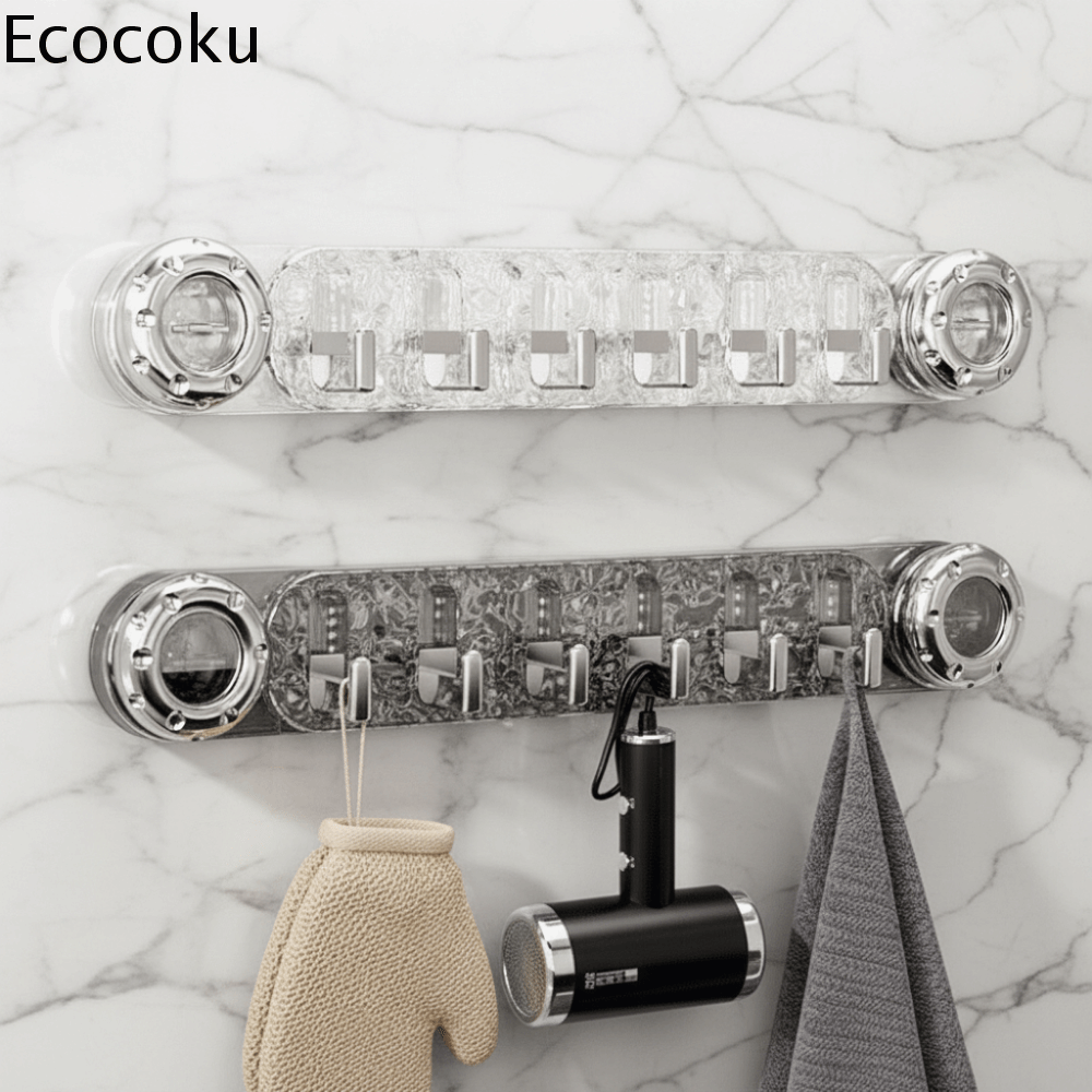 ECOCOKU Nhựa Móc hút chân không Chống thấm nước Đấm miễn phí Giá treo khăn tắm Đa chức năng Có thể tháo rời Móc lưu trữ đồ linh tinh dành cho gia đình
