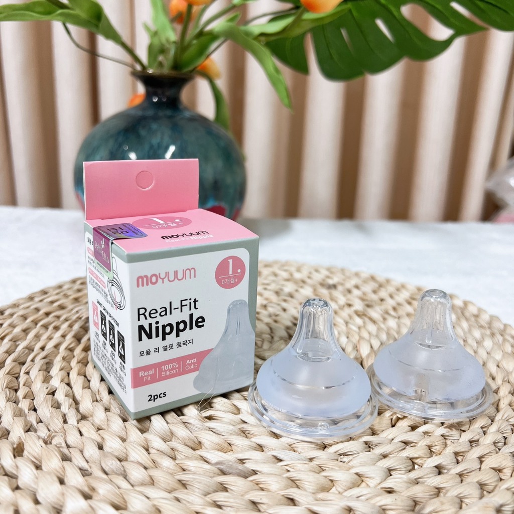 Núm bình sữa Moyuum đủ size chất silicon y tế siêu mềm Núm ti bình sữa Moyuum size 1234