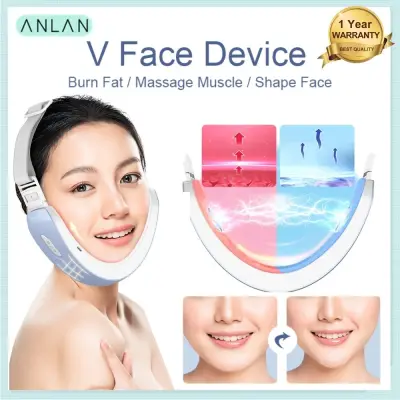 ANLAN Face Slimming V Shape Massager Micro Current Face Shaper Skin Firming Lifting Device Face Fat Burner Red & Blue Light Whiten Skin Anti Aging