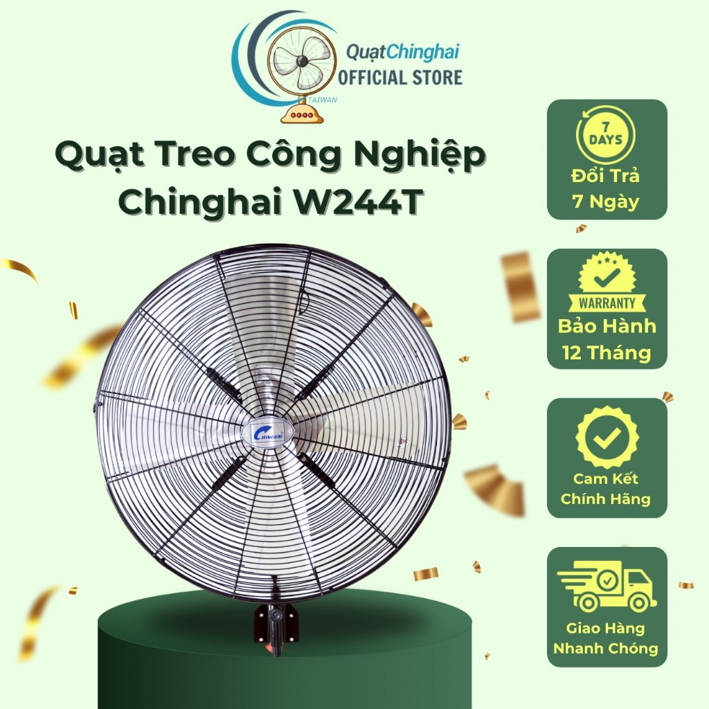 Quạt treo công nghiệp Ching Hai W244T, Sải cánh 60cm, Bảo Hành 12 Tháng Chính Hãng