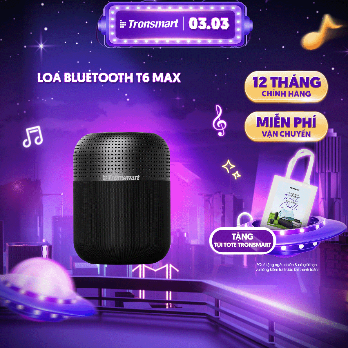Loa bluetooth 5.0 tronsmart element t6 max | công suất 60w | ghép đôi 2 loa | bảo hành 12 tháng.