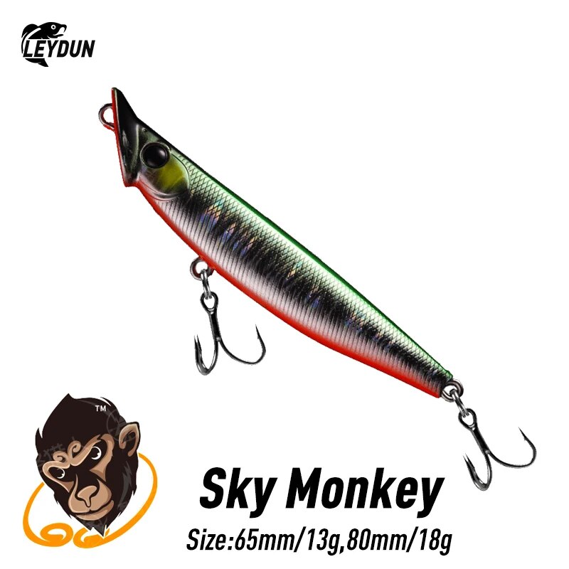 【Popular】 Leydun New Sky Monkey Sinking Minnow Fishing Lures 65mm 13g 80mm 18g Good Action Hard Baits Artificial Wobblers Fishing Tackle