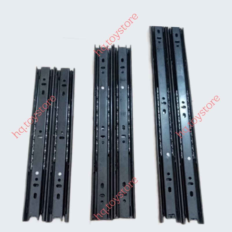 Bộ thanh ray trượt 3 tầng ngăn kéo tủ bàn máy tính, trang điểm thép không rỉ