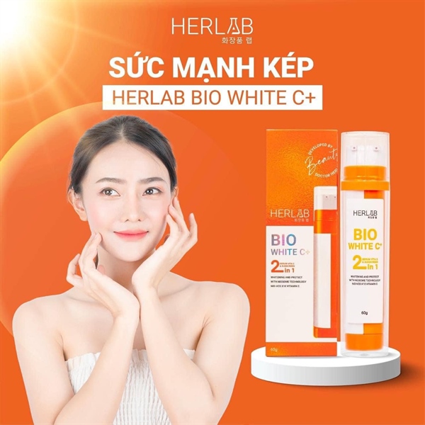 Kem chống nắng 2 in 1 Herlab bio white C +
