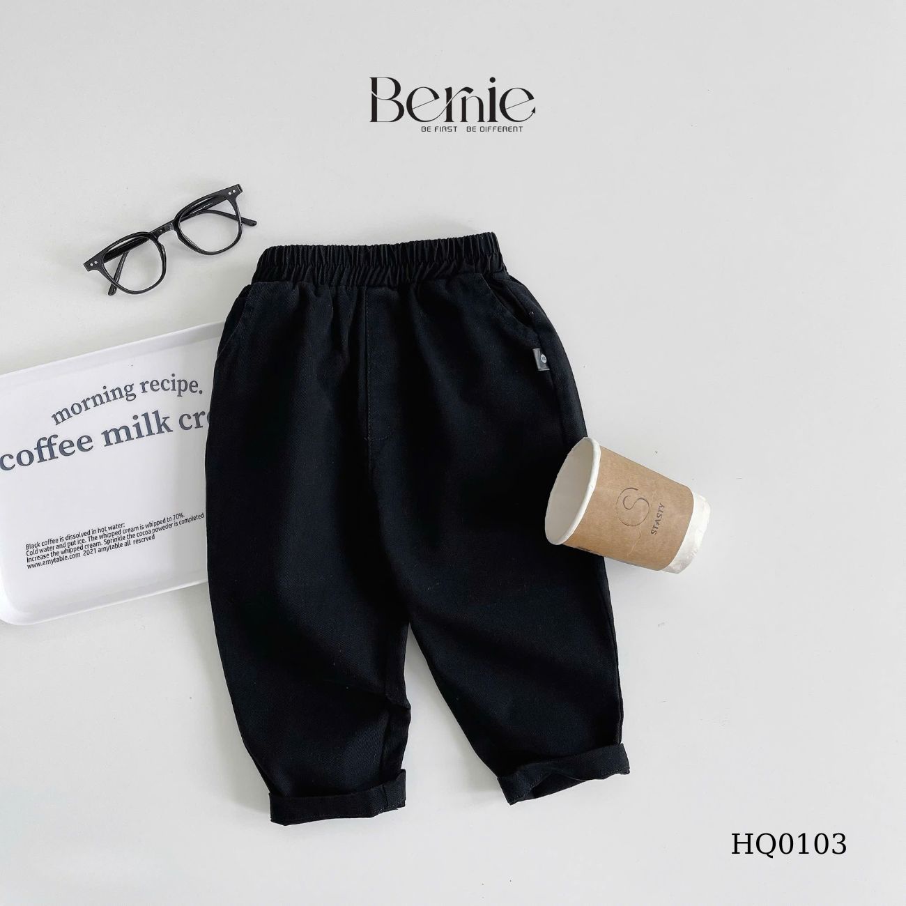 Quần kaki linen dài cho bé trai dáng baggy phong cách Hàn quốc size 9 tới 25kg BERNIE KIDS HQ0103