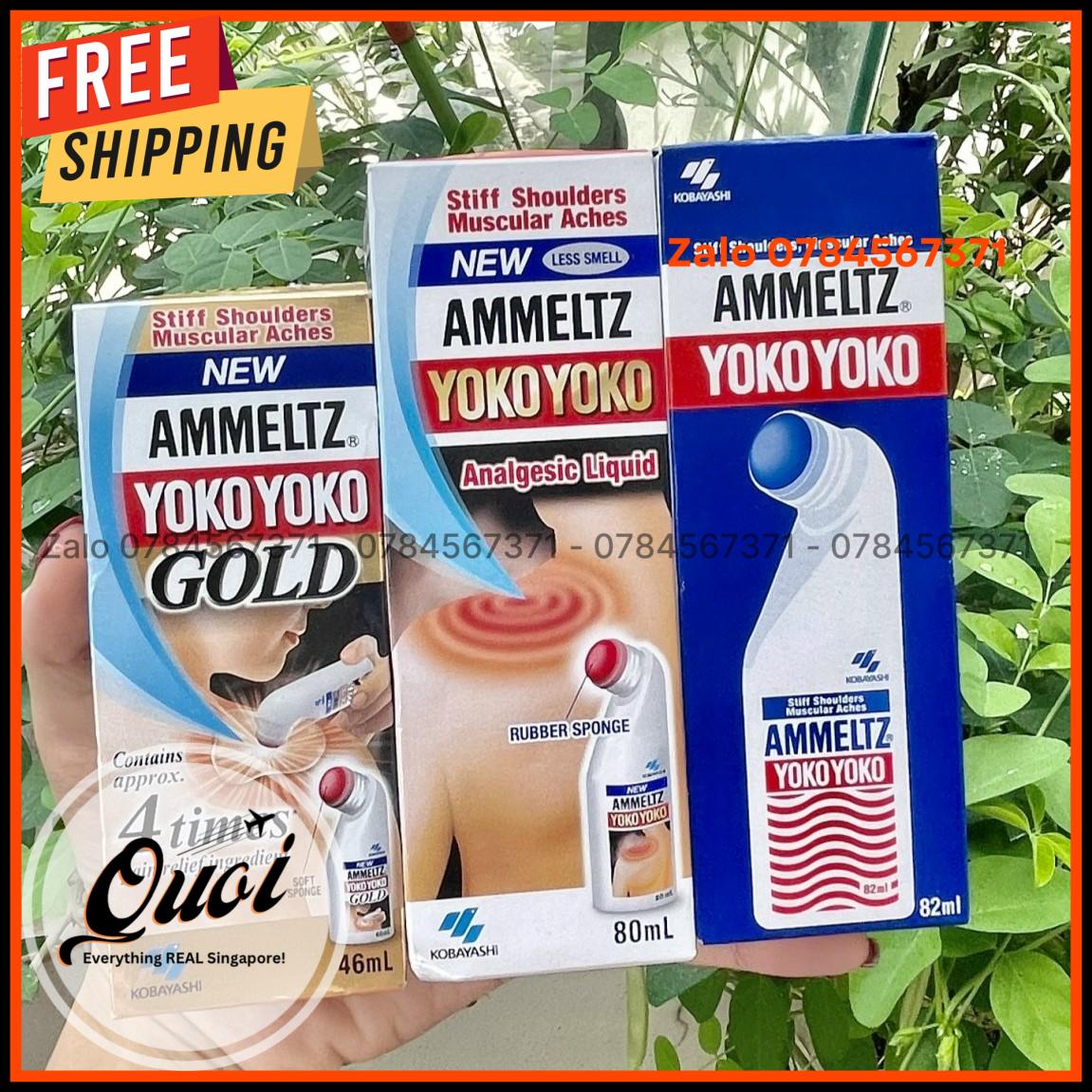 Dầu nóng xoa bóp giảm đau Yokoyoko Ammeltz Kobayashi Xanh Đỏ Gold - Hàng nhập Singapore