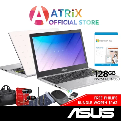 【Free Office 365】ASUS Vivobook E210 Laptop | Free Office365 & AntiVirus | Intel Celeron | 4GB RAM | 128GB eMMC | 1Y ASUS Warranty