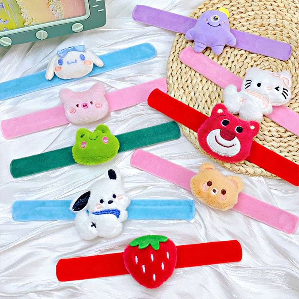AT11HY Cinnamoroll Vòng tay giai điệu Bông PP Kuromi Vòng Tròn vỗ gấu dâu tây 2024 Trọng lượng nhẹ V