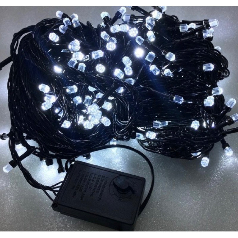 Bộ Đèn Nháy Led 50M Kim Cương Dây Led 50M 4 Lõi Đồng 8 Chế Độ Nháy Trang Trí Tiểu Cảnh
