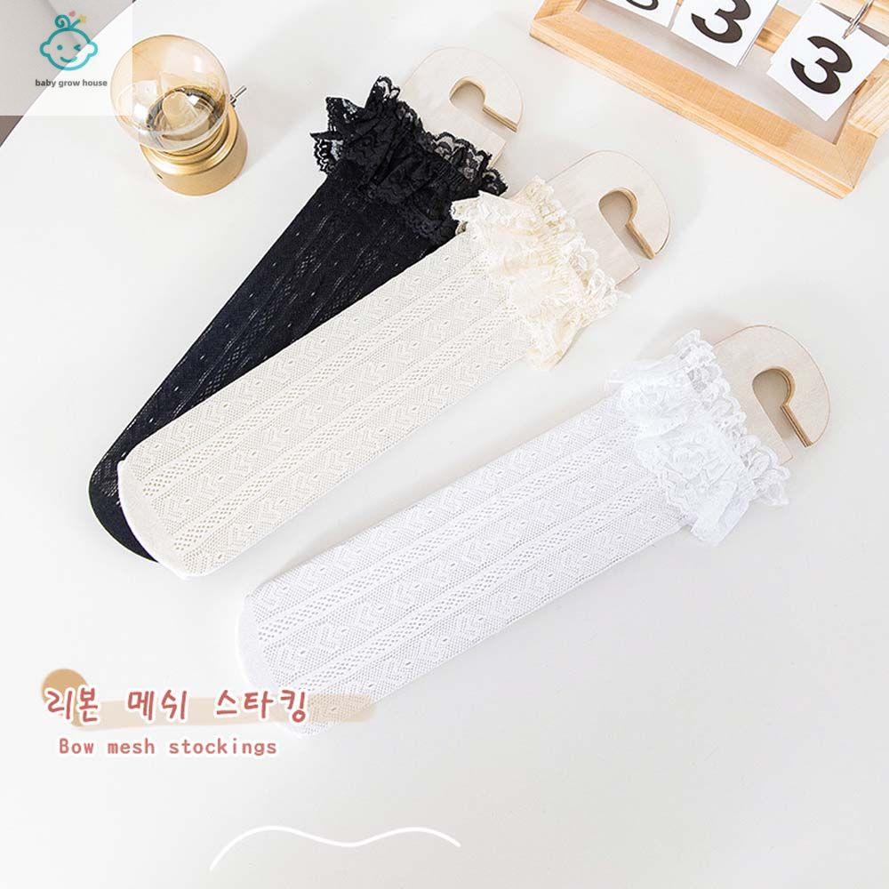 SFFGF Retro Dễ thương Hollow Đầu gối Vớ Cao Lolita Vớ Trẻ em Vớ Phụ nữ Ren Stocking Cô Gái Hàng Dệt Kim Công Chúa Vớ Vớ em bé
