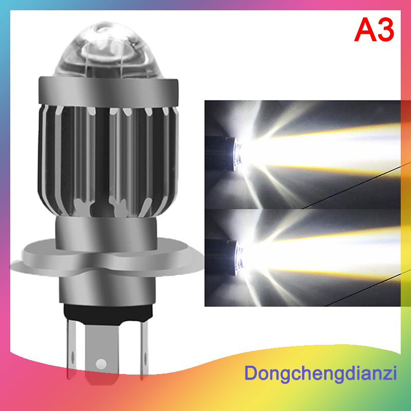dongchengdianzi H4 LED H6 ba20d LED xe máy Đèn pha Bóng đèn CSP trắng vàng Hi lo đèn