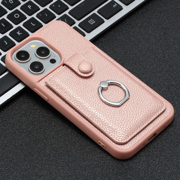 【HZSUNSKY】 Litchi Texture Drawing Card Bag Ring Holder Phone Case For iPhone 16 Pro Max/iPhone 15 Pro Max/iPhone 14 / 13/iPhone 14 Pro Max/iPhone 13 Pro Max/iPhone 12 / 12 Pro/iPhone 12 Pro Max