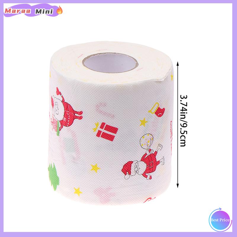Maraa Creative Cartoon Toilet Paper Christmas Pattern Series Roll Paper Santa Claus Reindeer Hygienic Paper Rolls Funny Napkins