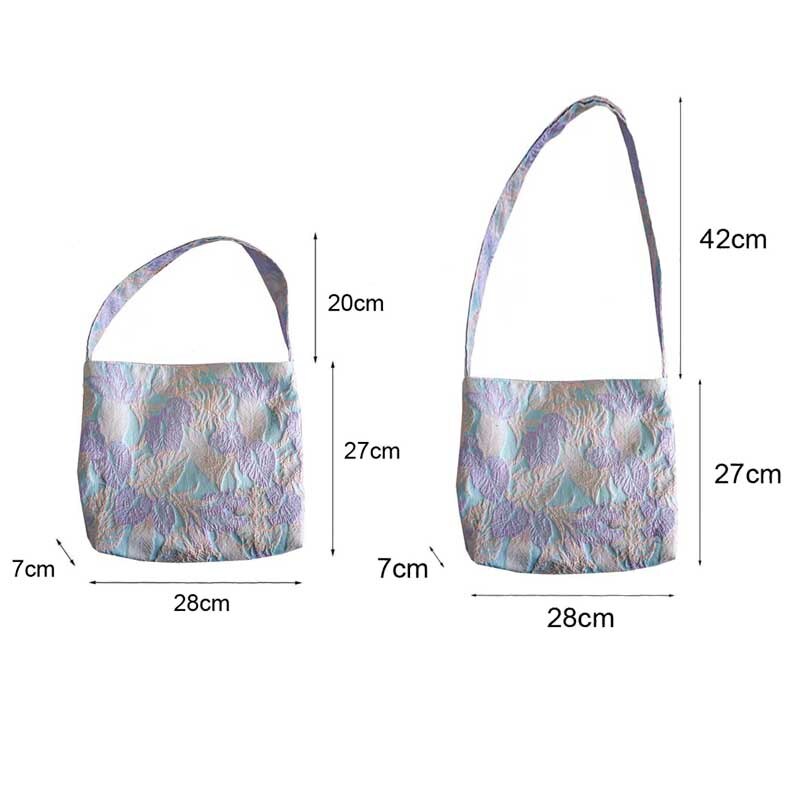 Hylhexyr Ins Blue Jacquard Daily Shoulder Bag Spring Summer Oblique Straddle Bags Casual Handbag For Women