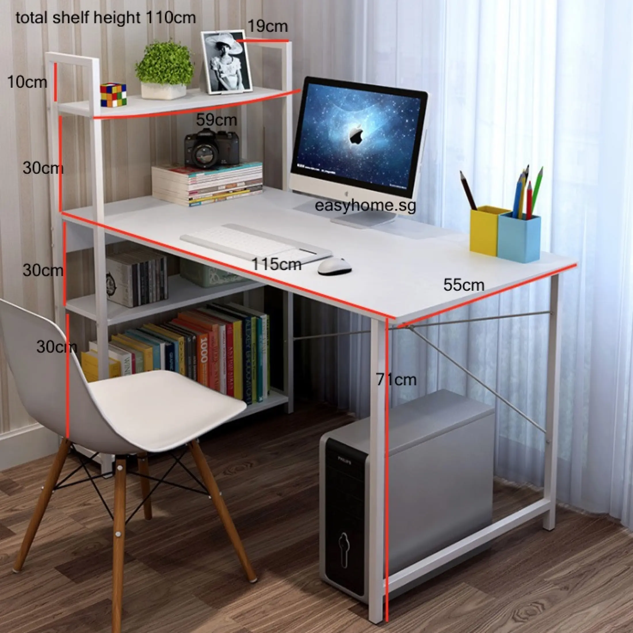 bookshelves with study table