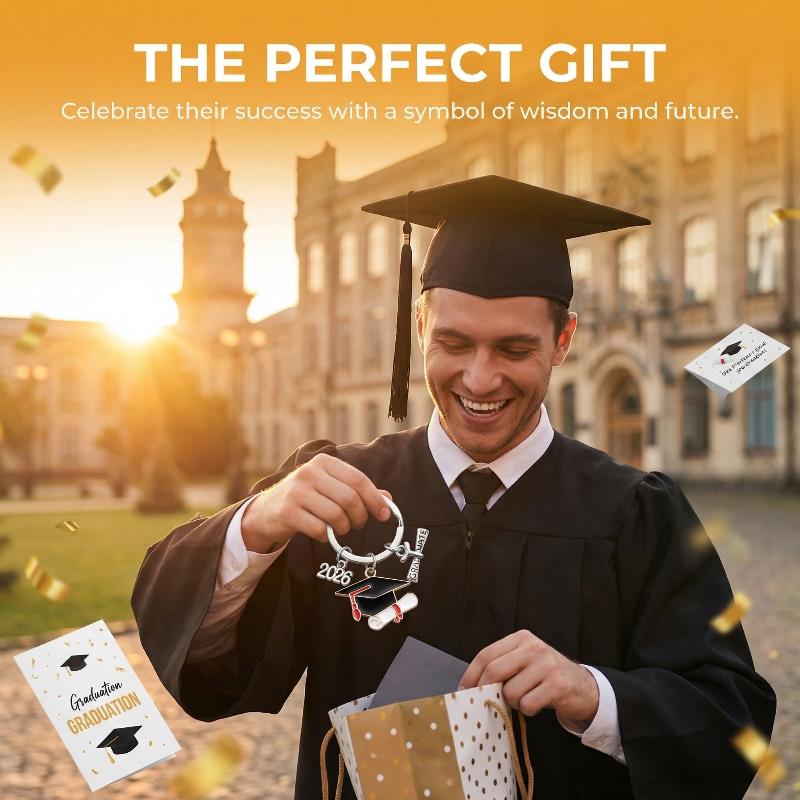 [fenggongshuode] Độc đáo 2026 tốt nghiệp kim loại Gown cap Keychain cho sinh viên lễ món quà lưu niệm cho các bên trường