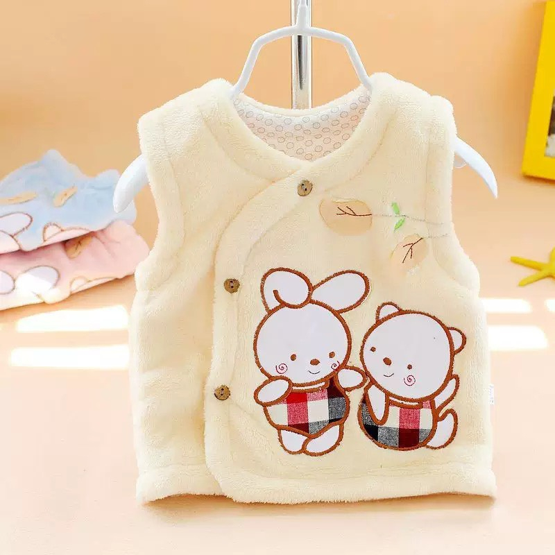 Áo ghile bông dày ấm gi lê Hàng Quảng Châu áo khoác ghi lê bé trai, áo gile bé gái mặc thu đông