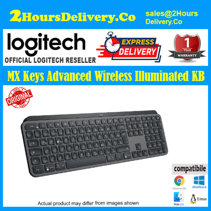 [Free 2 Hours Delivery*] Logitech MX Keys Advanced Wireless Illuminated Keyboard 920-009418 (*Order 10am -6pm on Business Day will Deliver within 2 hours if Order after 6pm will deliver next working day before 12pm.) Singapore