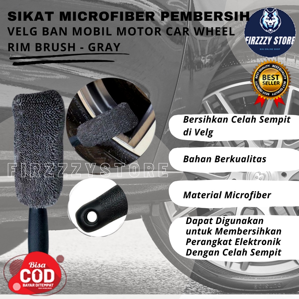 Sikat Microfiber Pembersih Velg Ban Mobil Motor Car Wheel Rim Brush - Gray Harga  17,500 Ringgit*Penghantaran Percuma