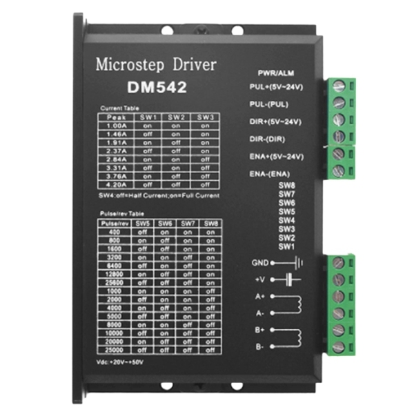 Stepper Motor Driver, DM542 Stepper Motor Driver Dsp Digital Driver Board for Nema 17, Nema 23 ,Etc