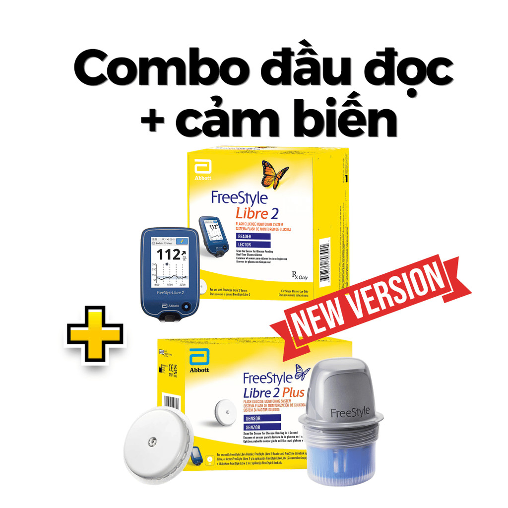 [MẪU MỚI] Máy đo đường huyết FreeStyle Libre 2 Plus (15 ngày)/ Cảm biến đo đường huyết liên tục