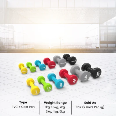 [Ready Stock] Livepro Studio Coloured Dumbbells - Sold As Pair (1 To 5Kg)