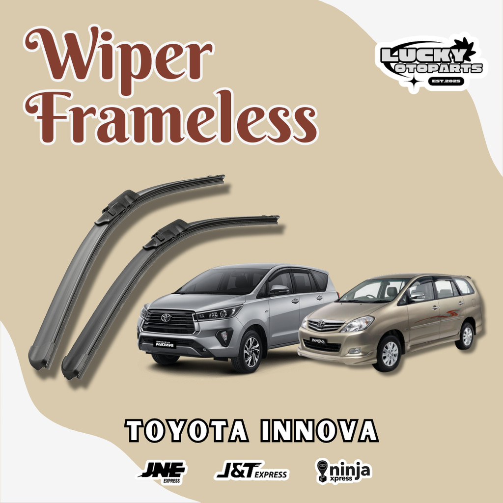 1 Pasang / 1 Set Wiper Mobil Frameless Toyota Kijang Innova / All New Innova / Reborn / Zenix / Venturer Kiri dan Kanan Tanpa Rangka Besi Harga 55,000 rupiah*Gratis Ongkir