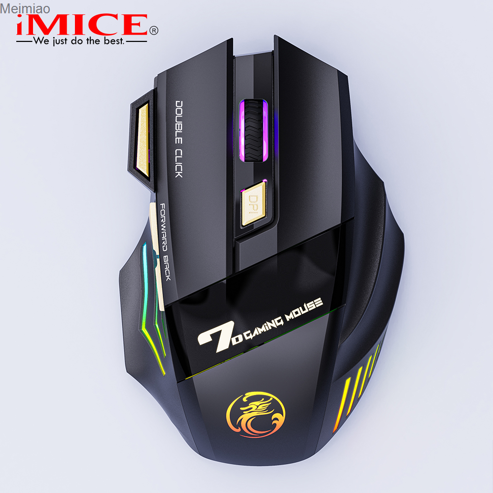 Rechargeable Computer Mice Wirless Gaming Wireless Bluetooth Silent 3200 DPI Ergonomic USB Mause With Backligh Meimiao