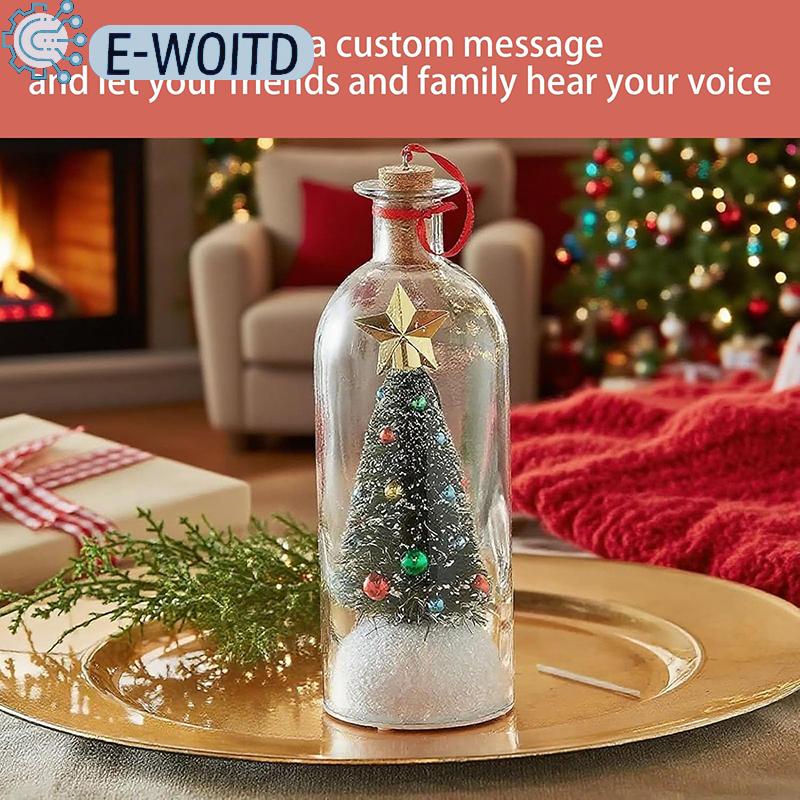 E-WOITD ข้อความต้นคริสต์มาสที่บันทึกได้ในขวด-บันทึกเสียงเครื่องประดับแก้วเครื่องประดับวันหยุด ราคา 301 บาท*ส่งฟรี