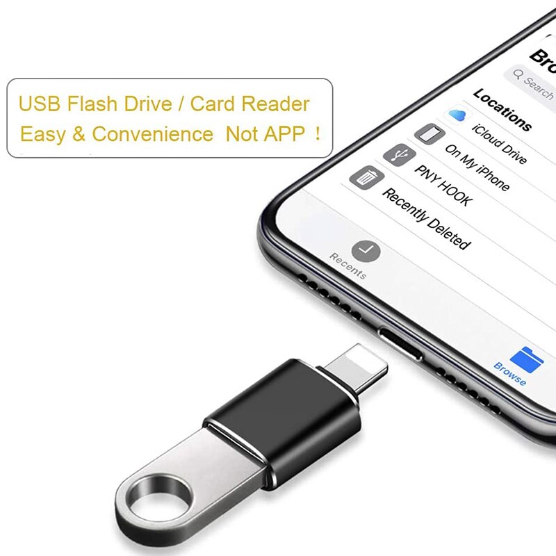 OTG Adapter For 11 12 XS XR 6 6S 7 8 Plus Lightning To Usb Ipad IOS Adapter For Camera SD Card Reader Flash Drive Not APP