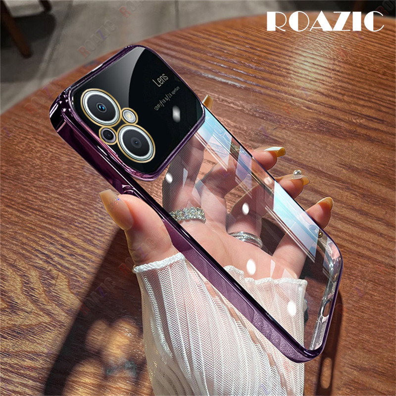 ROAZIC With Lens Film Case For OPPO Reno 8Z 5G Reno 7Z 5G Electroplated