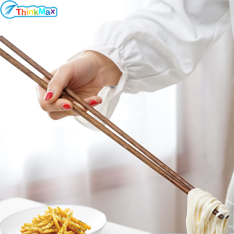 1pair Of Extra Long Beech Wooden Noodles Kitchen Cooking Frying Chopsticks For Home Kitchen ราคา 20 บาท*ส่งฟรี