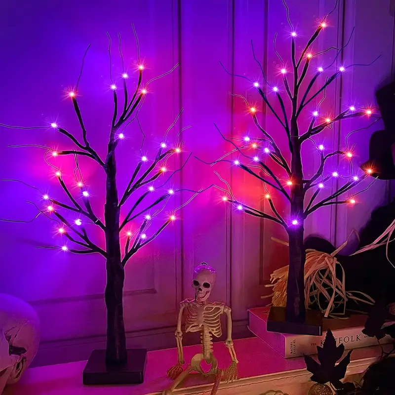 LED branch purple orange small Halloween tree lights, indoor family ghost festival decoration, party decoration LED Strip Lighting