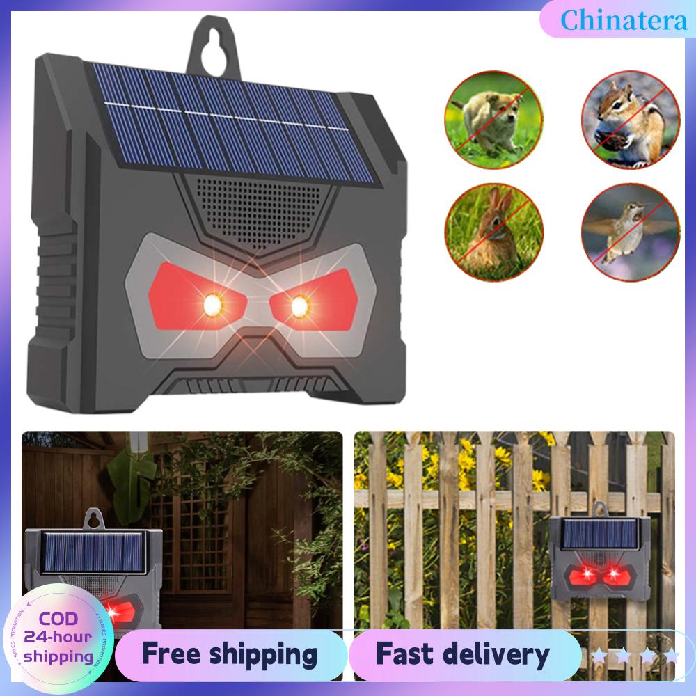 [Chinatera Flagship Store]เครื่องไล่สัตว์ด้วยอัลตราโซนิกพลังงานแสงอาทิตย์ เครื่องไล่สัตว์ออกหากินเวลากลางคืนพลังงานแสงอาทิตย์พร้อมไฟ LED กระพริบ ไล่สกั๊งค์แรคคูนกวาง ราคา 208 บาท*ส่งฟรี
