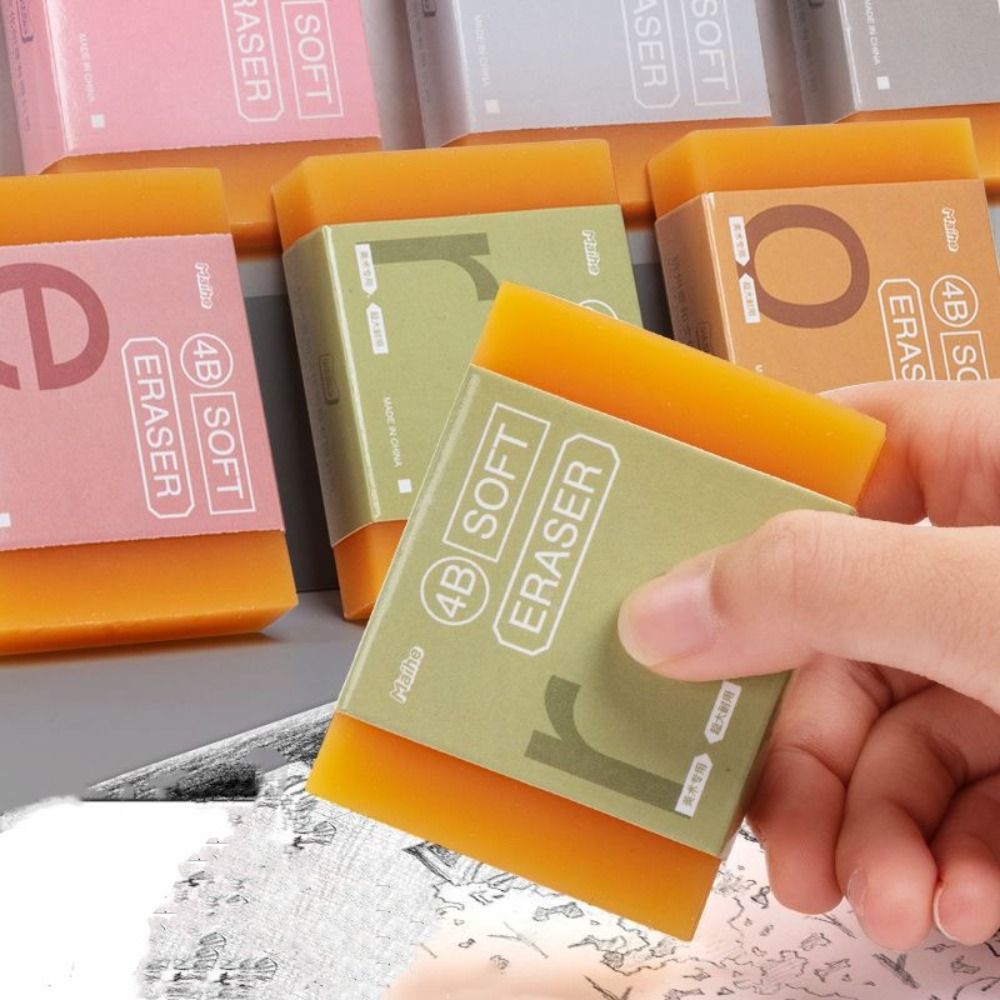 GFHGVF Không nhòe Cục tẩy cực lớn Vẽ tranh B 2B 3B 4B Tẩy xà phòng bằng cao su Trẻ em Khổng Lồ Tẩy phác thảo 4B Đồ dùng học tập