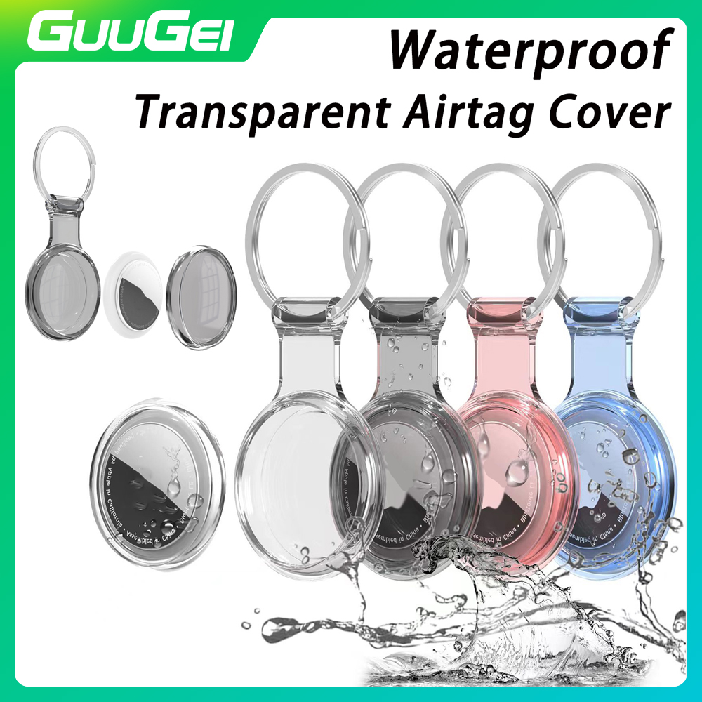 GUUGEI Waterproof Protective Cover Aple Airtag Case Keychain Transparent Anti-scratch Cover AirTag Tracker Case ราคา 49 บาท*ส่งฟรี