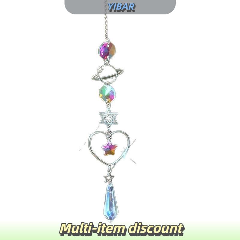 YIBAR เครื่องทำกระดิ่งลมคริสตัลสีรุ้งที่ดักฝันที่ดวงอาทิตย์จี้จับฝันอุปกรณ์ตกแต่งสวนบ้านกระดิ่งลมวันหยุดเทศกาลของตกแต่งบ้าน ราคา 44 บาท*ส่งฟรี