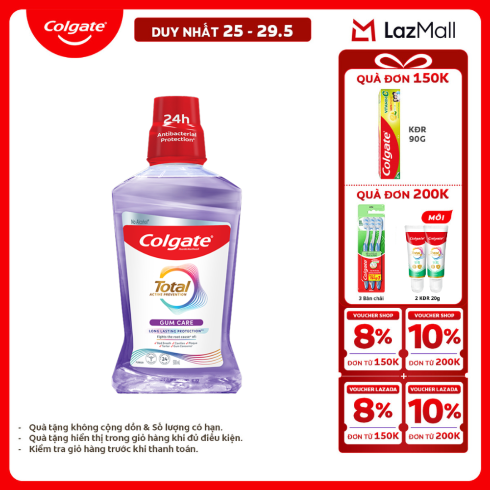 [Chỉ 25-29.5_X2 Voucher giảm 20%] [MỚI] Nước súc miệng Colgate Maxfresh the mát dài lâu gấp 10X - diệt 99,9% vi khuẩn