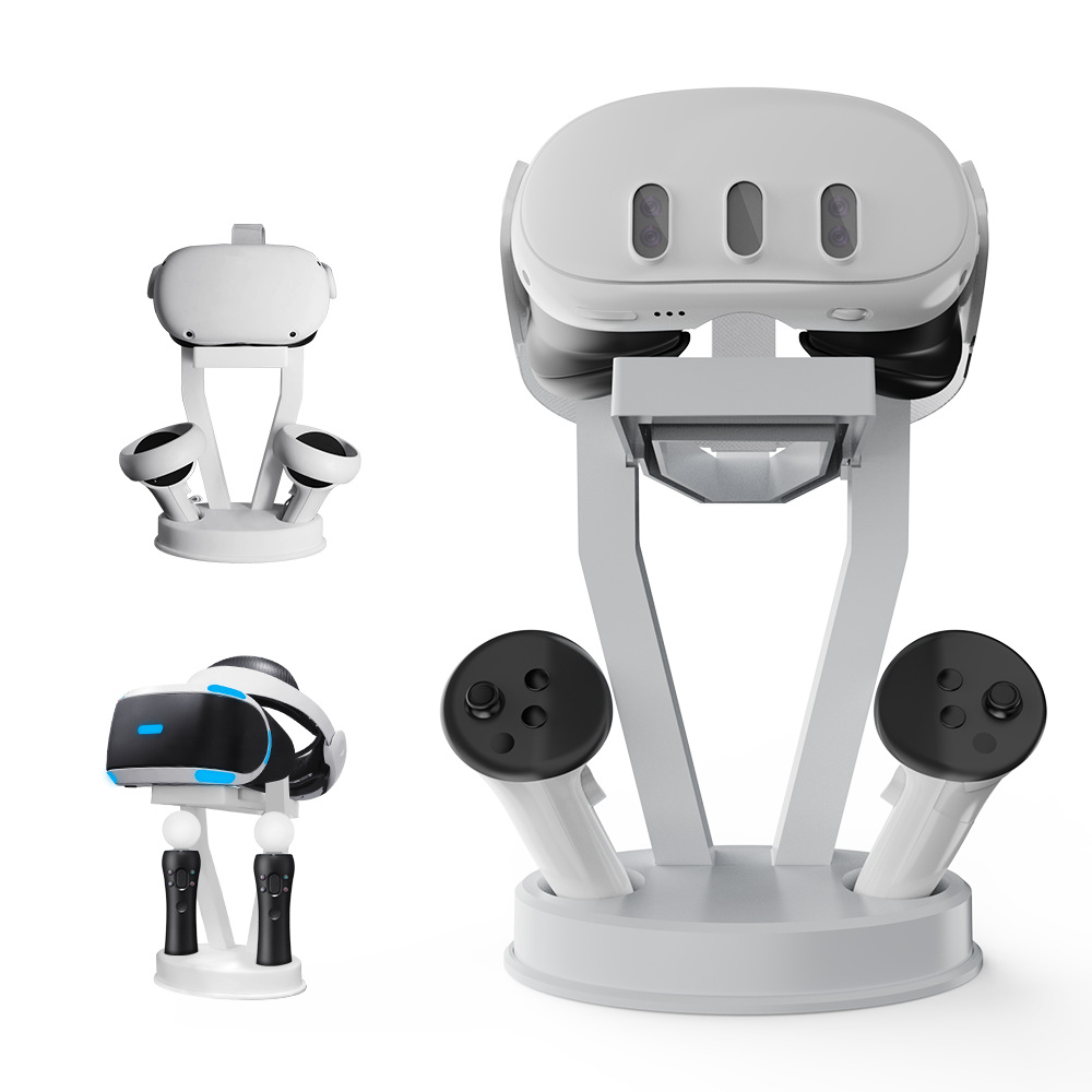 Stand Holder for Meta Quest 3 VR Headset & Controller Display Bracket VR Glasses Rack Holder Stable Release Button Organizer