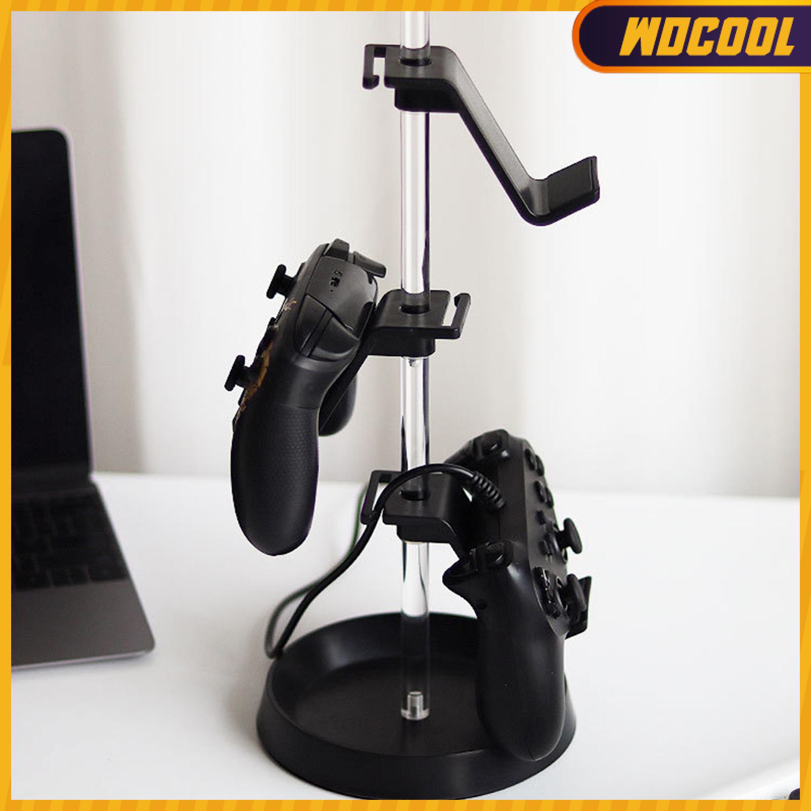 Wdcool 3 Tier Tay cầm chơi game chủ Chiều cao có thể điều chỉnh Giá để tài liệu chống trượt cơ sở PP Tai nghe giá treo tai nghe