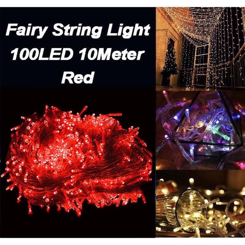100LED 10M Lampu Raya LED Viral Outdoor Waterproof Fairy Light Lip Lap Kelip Kelip2 Klip Hiasan Kelap Christmas 1set