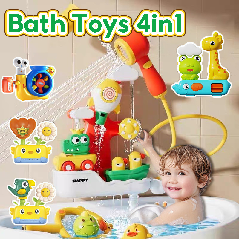 【Bhq Toys】Cod Bath Toys 4in1 Bathroom Toys That Spray Water, Fun Water Park, Multifunctional ราคา 540 บาท*ส่งฟรี