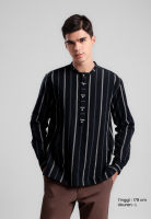 MANZONE - Kemeja Shanghai Lengan Panjang Pria Akhyar Comfort Fit - Black