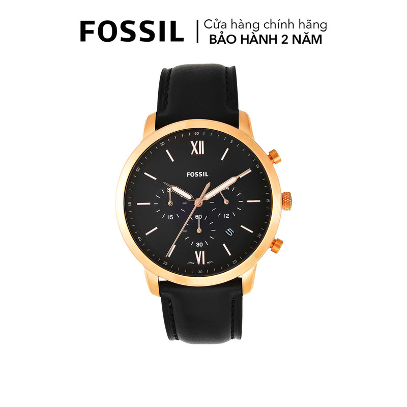 Đồng hồ nam Fossil Neutra Chrono dây da, mặt 44 MM, màu đen, FS5381