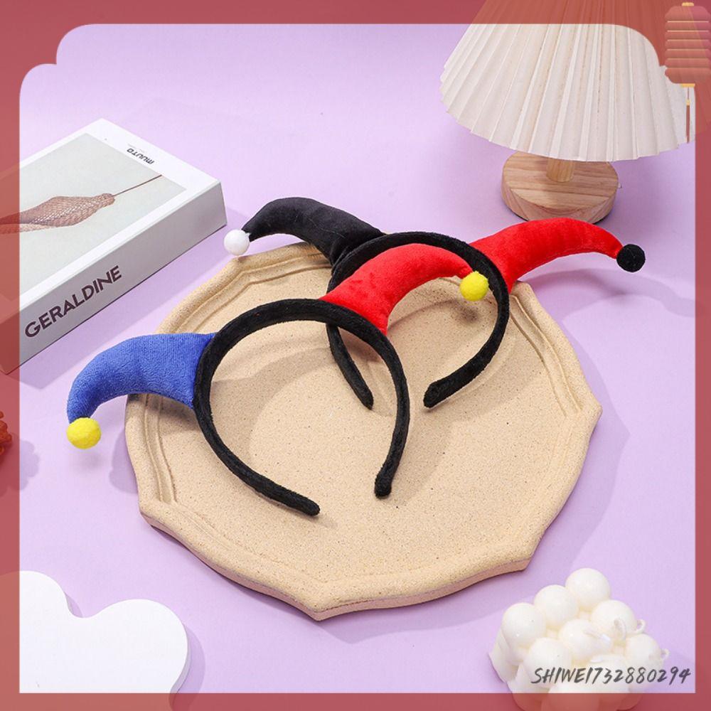SHIWEI732880294 Quá cường điệu Băng đô chú hề Phụ kiện trang phục Hai màu Mũ đội đầu sừng quỷ Halloween Dễ thương Đồ dùng hóa trang cosplay Tiệc Halloween