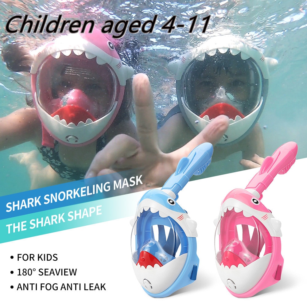 Kids Swimming Equipment Snokeling Support Goggles Full Face Diving Mask